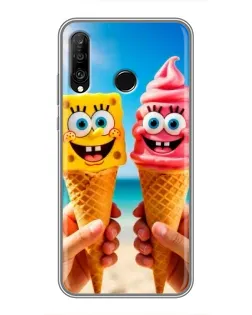 Чохол для Huawei P30 Lite / Nova 4e з картинкою «Спанч Боб морозиво»