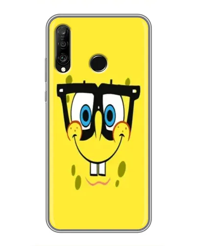 Чехол для Huawei P30 Lite / Nova 4e с картинкой «Минималистичный Спанч Боб» Чехол для Huawei P30 Lite / Nova 4e с картинкой «Минималистичный Спанч Боб»