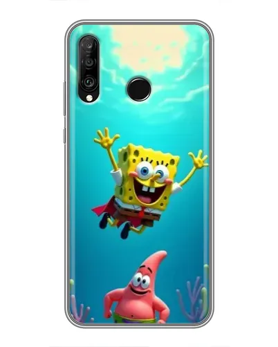 Чехол для Huawei P30 Lite / Nova 4e с картинкой «Спанч Боб под водой» Чехол для Huawei P30 Lite / Nova 4e с картинкой «Спанч Боб под водой»