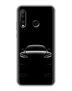 Чехол для Huawei P30 Lite / Nova 4e с картинкой «Силуэт Tesla Night» Чехол для Huawei P30 Lite / Nova 4e с картинкой «Силуэт Tesla Night»