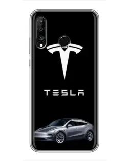 Чехол для Huawei P30 Lite / Nova 4e с картинкой «Tesla Model Y» Чехол для Huawei P30 Lite / Nova 4e с картинкой «Tesla Model Y»