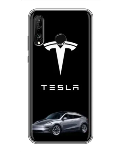 Чехол для Huawei P30 Lite / Nova 4e с картинкой «Tesla Model Y»