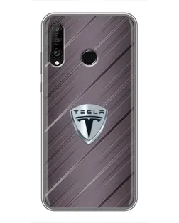 Чехол для Huawei P30 Lite / Nova 4e с картинкой «Металлическая текстура Tesla» Чехол для Huawei P30 Lite / Nova 4e с картинкой «Металлическая текстура Tesla»