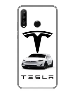 Чехол для Huawei P30 Lite / Nova 4e с картинкой «Tesla White Style» Чехол для Huawei P30 Lite / Nova 4e с картинкой «Tesla White Style»