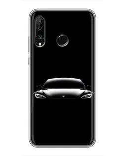Чехол для Huawei P30 Lite / Nova 4e с картинкой «Фары Tesla Night» Чехол для Huawei P30 Lite / Nova 4e с картинкой «Фары Tesla Night»