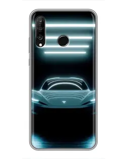Чехол для Huawei P30 Lite / Nova 4e с картинкой «Tesla в неоне» Чехол для Huawei P30 Lite / Nova 4e с картинкой «Tesla в неоне»