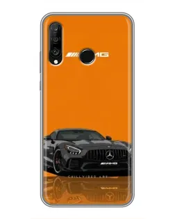 Чохол для Huawei P30 Lite / Nova 4e з картинкою «Помаранчевий Mercedes AMG»