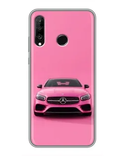 Чехол для Huawei P30 Lite / Nova 4e с картинкой «Розовый Mercedes AMG»
