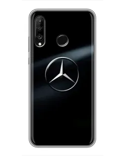 Чехол для Huawei P30 Lite / Nova 4e с картинкой «Mercedes на металле»
