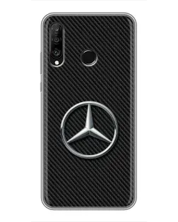 Чехол для Huawei P30 Lite / Nova 4e с картинкой «Карбоновый Mercedes стиль»