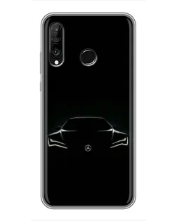 Чехол для Huawei P30 Lite / Nova 4e с картинкой «Mercedes — силуэт авто»