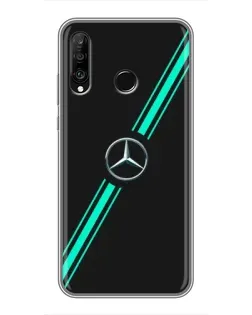 Чехол для Huawei P30 Lite / Nova 4e с картинкой «Спортивные линии Mercedes»