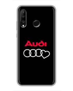 Чохол для Huawei P30 Lite / Nova 4e з картинкою «Логотип Audi Heart»