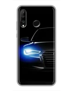 Чохол для Huawei P30 Lite / Nova 4e з картинкою «Неоновий погляд Audi»