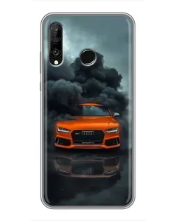 Чохол для Huawei P30 Lite / Nova 4e з картинкою «Audi у хмарах диму»