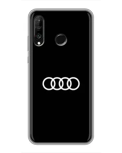 Чохол для Huawei P30 Lite / Nova 4e з картинкою «Audi White Logo»