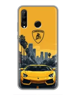 Чехол для Huawei P30 Lite / Nova 4e с картинкой «Желтый Lamborghini город» Чехол для Huawei P30 Lite / Nova 4e с картинкой «Желтый Lamborghini город»