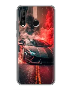 Чехол для Huawei P30 Lite / Nova 4e с картинкой «Lamborghini красный дым» Чехол для Huawei P30 Lite / Nova 4e с картинкой «Lamborghini красный дым»