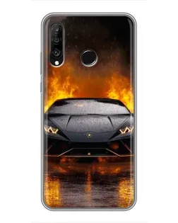 Чехол для Huawei P30 Lite / Nova 4e с картинкой «Lamborghini в огне» Чехол для Huawei P30 Lite / Nova 4e с картинкой «Lamborghini в огне»