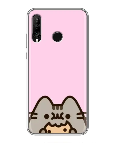 Чехол для Huawei P30 Lite / Nova 4e с картинкой «Pusheen и печенье»