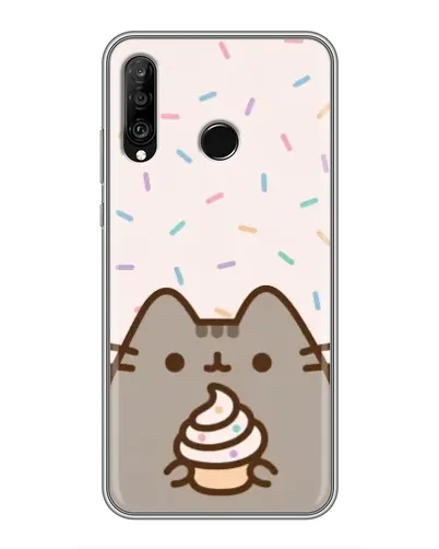 Чехол для Huawei P30 Lite / Nova 4e с картинкой «Пушин с кексом»