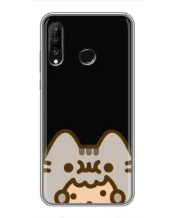 Чехол для Huawei P30 Lite / Nova 4e с картинкой «Пушин на черном»