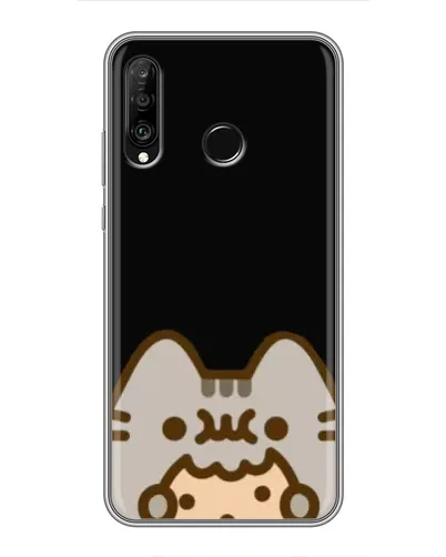 Чехол для Huawei P30 Lite / Nova 4e с картинкой «Пушин на черном»