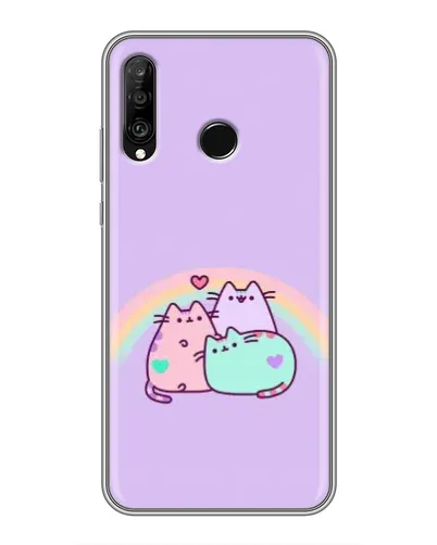 Чехол для Huawei P30 Lite / Nova 4e с картинкой «Радужные Пушины»