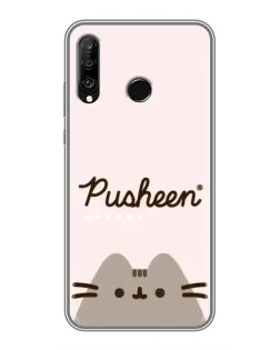 Чехол для Huawei P30 Lite / Nova 4e с картинкой «Pusheen логотип»