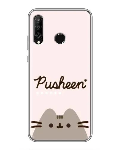 Чехол для Huawei P30 Lite / Nova 4e с картинкой «Pusheen логотип»