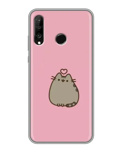 Чехол для Huawei P30 Lite / Nova 4e с картинкой «Pusheen сердце»