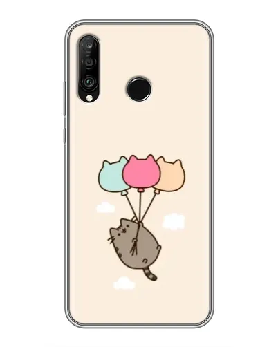 Чехол для Huawei P30 Lite / Nova 4e с картинкой «Пушин на шариках»