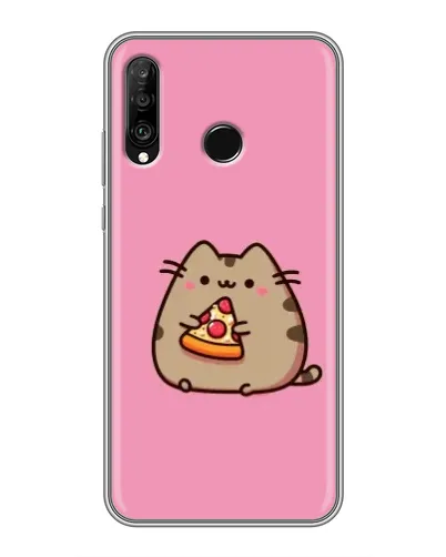 Чехол для Huawei P30 Lite / Nova 4e с картинкой «Пушин с пиццей»