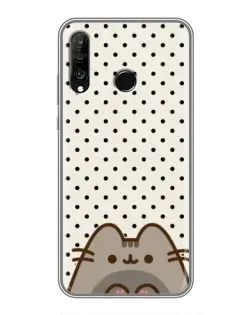 Чехол для Huawei P30 Lite / Nova 4e с картинкой «Пушин в горошек»