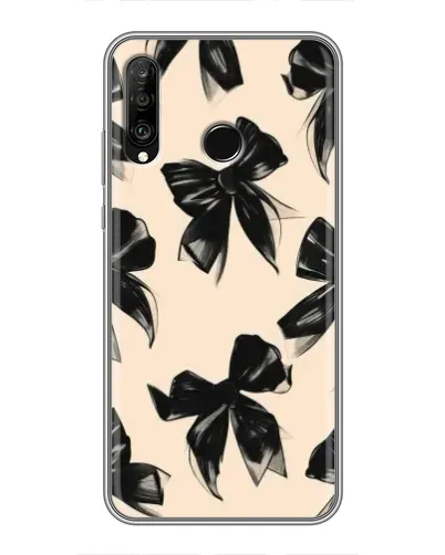 Чохол для Huawei P30 Lite / Nova 4e з картинкою «Патерн чорні банти» Чохол для Huawei P30 Lite / Nova 4e з картинкою «Патерн чорні банти»