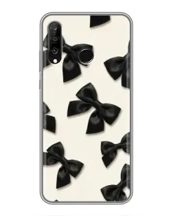 Чохол для Huawei P30 Lite / Nova 4e з картинкою «Чорні бантики»