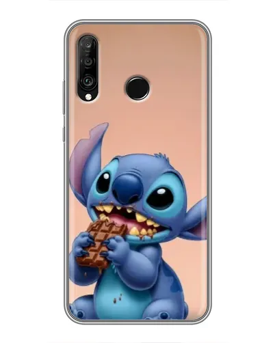 Чехол для Huawei P30 Lite / Nova 4e с картинкой «Стич ест шоколад»