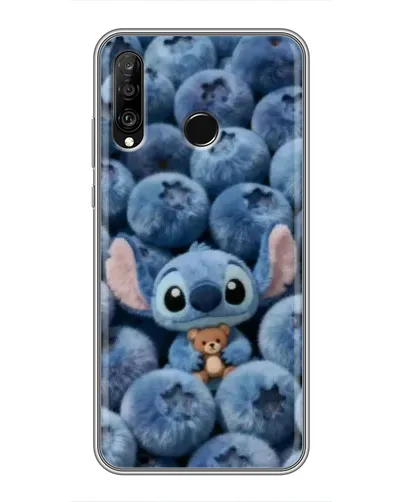 Чехол для Huawei P30 Lite / Nova 4e с картинкой «Стич и голубика»