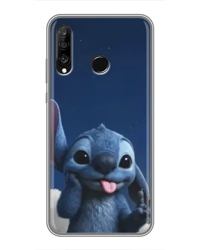 Чехол для Huawei P30 Lite / Nova 4e с картинкой «Стич в облаках»