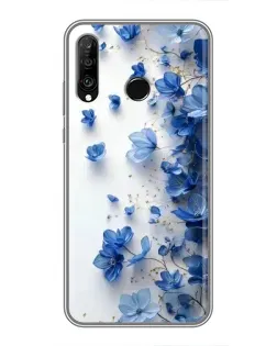 Чехол для Huawei P30 Lite / Nova 4e с картинкой «Голубой цветочный каскад» Чехол для Huawei P30 Lite / Nova 4e с картинкой «Голубой цветочный каскад»