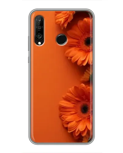 Чехол для Huawei P30 Lite / Nova 4e с картинкой «Оранжевые герберы»