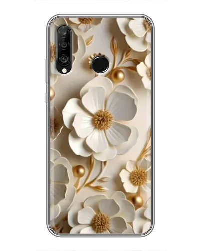 Чехол для Huawei P30 Lite / Nova 4e с картинкой «Белие бумажние  цвети»