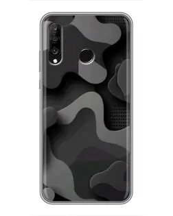 Чохол для Huawei P30 Lite / Nova 4e з картинкою «Темний абстрактний камуфляж»