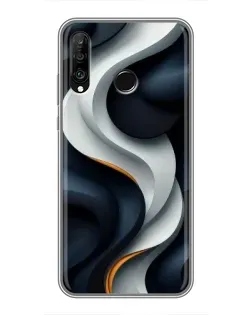 Чохол для Huawei P30 Lite / Nova 4e з картинкою «Об'ємні чорно-білі стрічки»