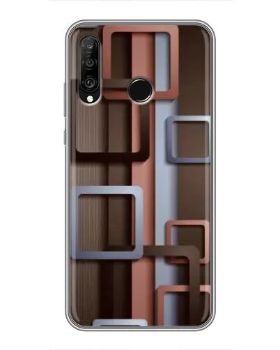 Чохол для Huawei P30 Lite / Nova 4e з картинкою «Коричневі об'ємні квадрати» Чохол для Huawei P30 Lite / Nova 4e з картинкою «Коричневі об'ємні квадрати»