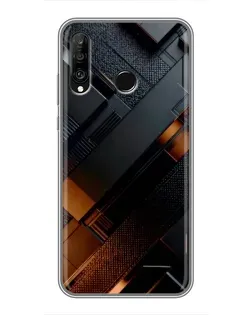 Чохол для Huawei P30 Lite / Nova 4e з картинкою «Чорні геометричні блоки»