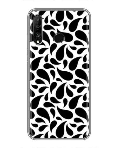 Чохол для Huawei P30 Lite / Nova 4e з картинкою «Контрастні чорні краплі» Чохол для Huawei P30 Lite / Nova 4e з картинкою «Контрастні чорні краплі»