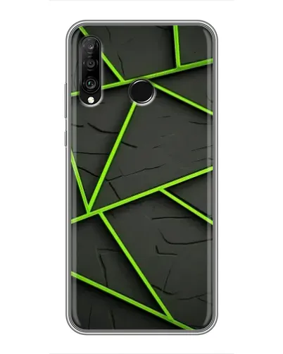 Чохол для Huawei P30 Lite / Nova 4e з картинкою «Зелені геометричні лінії» Чохол для Huawei P30 Lite / Nova 4e з картинкою «Зелені геометричні лінії»