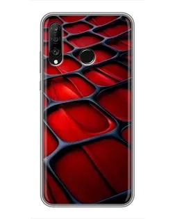 Чохол для Huawei P30 Lite / Nova 4e з картинкою «Червона глянцева сітка»