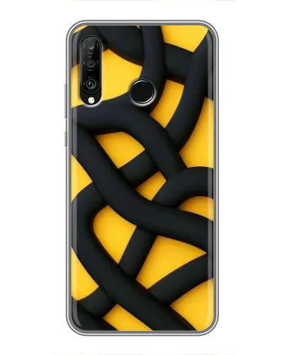 Чохол для Huawei P30 Lite / Nova 4e з картинкою «Чорне жовте переплетення» Чохол для Huawei P30 Lite / Nova 4e з картинкою «Чорне жовте переплетення»